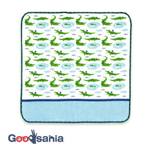 Load image into Gallery viewer, Miyamoto Handkerchief JIKANSTYLE Town Girl's Handkerchief Aquarium Edition Crocodile Taking a Break Approx. 25 x 25 cm Made in Japan 02858 (Handkerchief, Gauze, Handkerchief Towel, Handkerchief, Gauze Towel, Pile, Cotton, 100% Cotton, Made in Japan)

