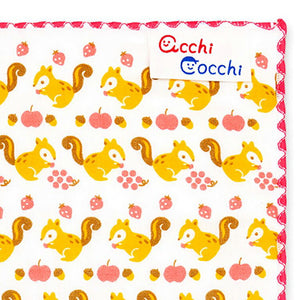 Handkerchief Children's handkerchief acchi cocchi squirrel red approx. 15 x 15 cm