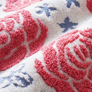 Handkerchief Gift Jacquard Handkerchief ~Flower Shop Cat~ Rose Red Approx. 25 x 25cm