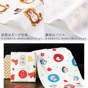 Face Towel Enpuku Towel Inu Hariko Shomon Raifuku White Approx. 34 x 90cm