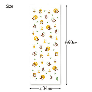 Face Towel Miyamoto Collection Enpuku Towel Lucky Tanuki Business Prosperity Approx. 34 x 90cm