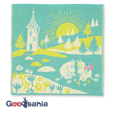 Handkerchief Moomin Mie Gauze Handkerchief Bouquet Green Approx. 25 x 25 cm