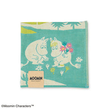 Cargar imagen en el visor de la galería, Handkerchief Moomin Mie Gauze Handkerchief Bouquet Green Approx. 25 x 25 cm
