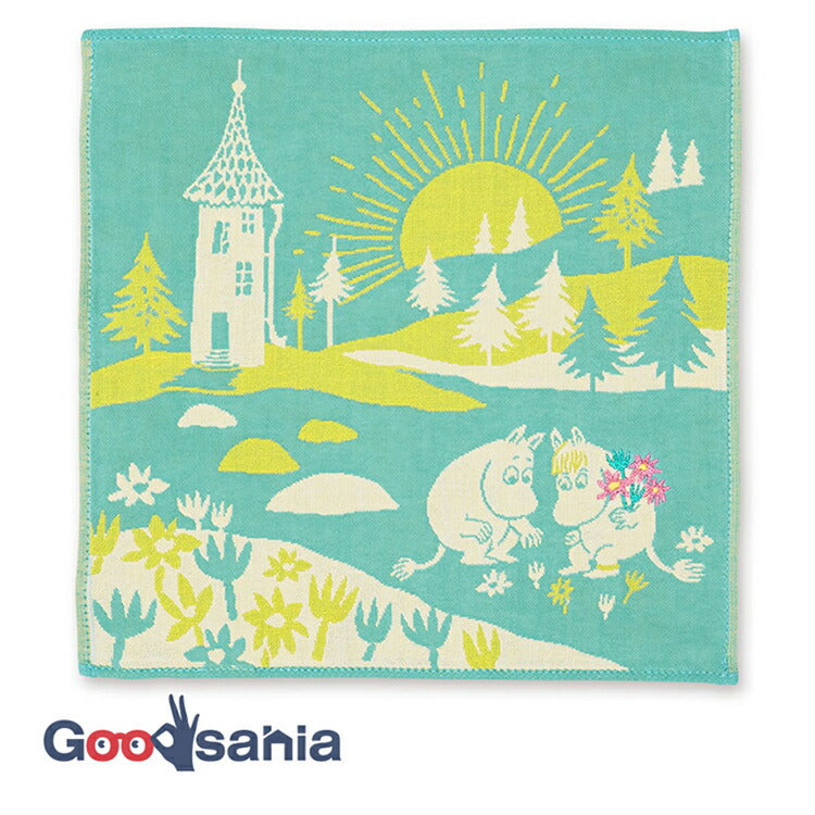 Handkerchief Moomin Mie Gauze Handkerchief Bouquet Green Approx. 25 x 25 cm