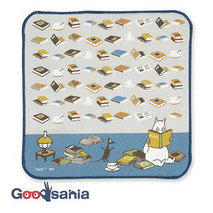 Handkerchief Moomin Smartphone/glasses cleaning handkerchief Moomin & Books Gray Approx. 20 x 20 cm