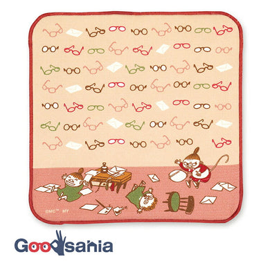 Handkerchief Moomin Smartphone/glasses cleaning handkerchief Little My & Glasses Beige Approx. 20 x 20cm