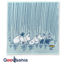 Cargar imagen en el visor de la galería, Handkerchief Moomin Mie Gauze Handkerchief Rain Blue Approx. 25 x 25 cm
