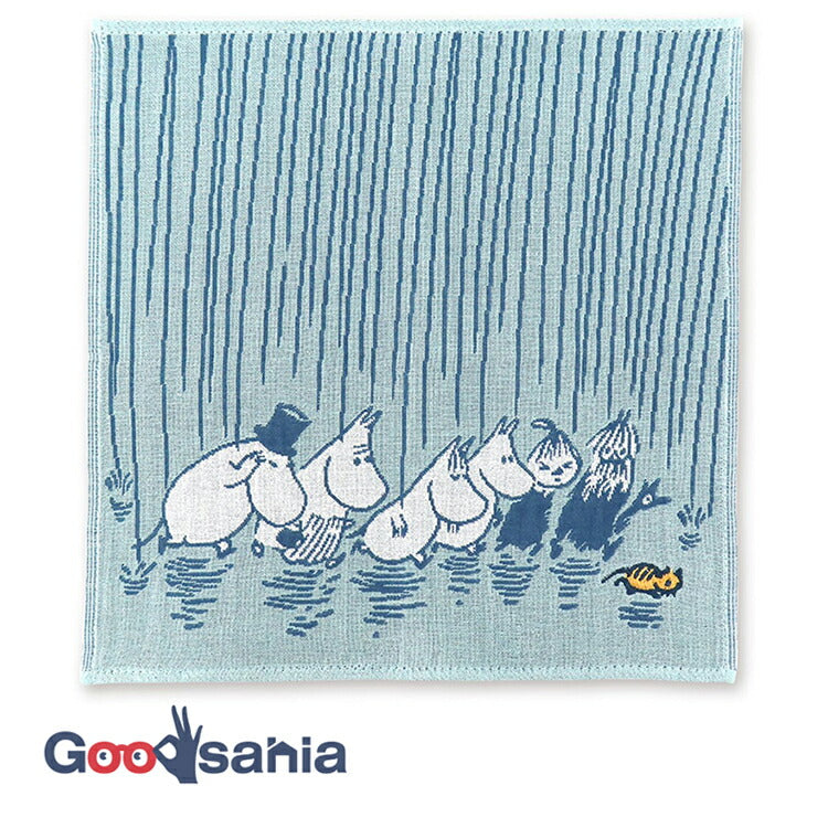 Handkerchief Moomin Mie Gauze Handkerchief Rain Blue Approx. 25 x 25 cm
