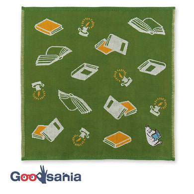 Handkerchief Moomin Mie Gauze Handkerchief Moomin & Books Green Approx. 25 x 25 cm