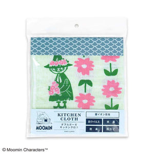 Dishcloth Moomin Double Gauze Kitchen Cloth Snufkin & Flower Ivory Approx. 34 x 70cm