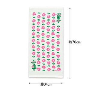Dishcloth Moomin Double Gauze Kitchen Cloth Snufkin & Flower Ivory Approx. 34 x 70cm