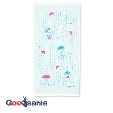 Dishcloth Moomin Double Gauze Kitchen Cloth Rainy Blue Approx. 34 x 70cm