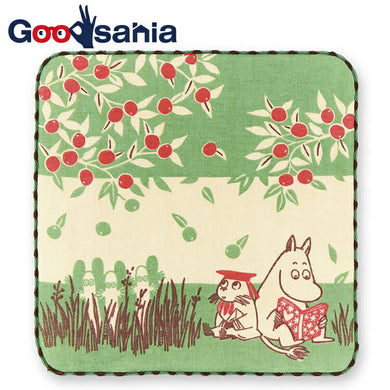 Handkerchief Moomin Gauze Pile Handkerchief Moomin & Nibbling Green Approx. 25 x 25 cm