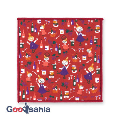 Handkerchief Moomin Mini Handkerchief Grape Juice Red Approx. 15 x 15 cm