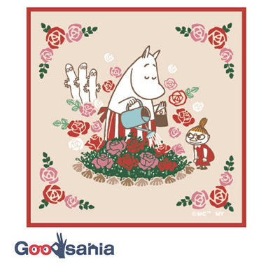 Handkerchief Moomin Mini Handkerchief Rose Garden Red Approx. 15 x 15 cm