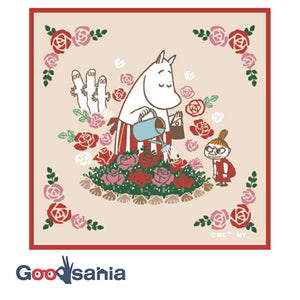 Handkerchief Moomin Mini Handkerchief Rose Garden Red Approx. 15 x 15 cm