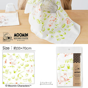 Dishcloth Moomin Kitchen Cloth Housework Green Approx. 33 x 70cm