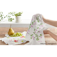 Cargar imagen en el visor de la galería, Dishcloth Moomin Kitchen Cloth Snufkin &amp; Grape White Approx. 33 x 70cm
