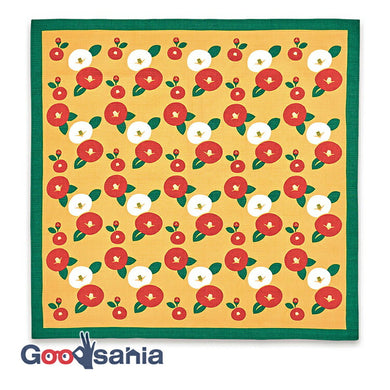 Furoshiki, the wife's large furoshiki, camellia, orange, approx. 70 x 70 cm
