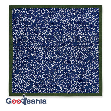 Furoshiki Wife's Large Furoshiki Arabesque Cat Navy Approx. 70 x 70cm