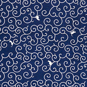 Furoshiki Wife's Large Furoshiki Arabesque Cat Navy Approx. 70 x 70cm