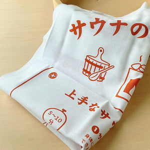 Tenugui Izumi Kobai Knowledge Tenugui Sauna White Approx. 34 x 90cm