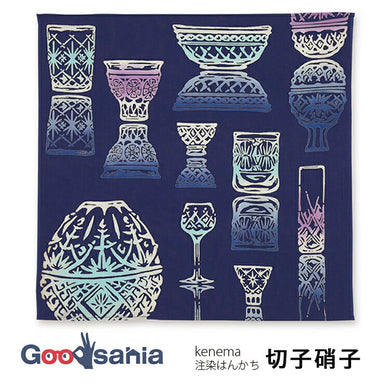 Handkerchief kenema dyed handkerchief Kiriko glass approx. 44 x 44 cm
