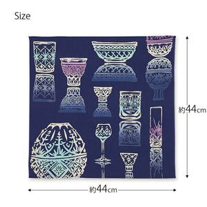 Handkerchief kenema dyed handkerchief Kiriko glass approx. 44 x 44 cm