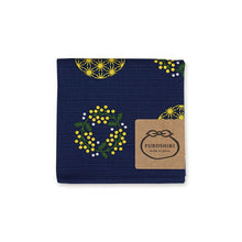 Cargar imagen en el visor de la galería, Furoshiki Wife&#39;s Small Furoshiki Mimosa Navy Approx. 50 x 50cm
