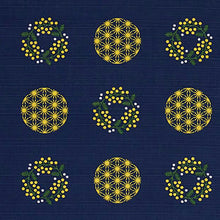 Cargar imagen en el visor de la galería, Furoshiki Wife&#39;s Small Furoshiki Mimosa Navy Approx. 50 x 50cm

