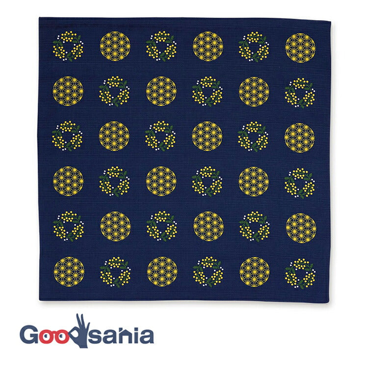 Furoshiki Wife's Small Furoshiki Mimosa Navy Approx. 50 x 50cm