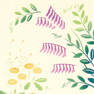 Tenugui Chudyed Tenugui Kenema Spring Promenade Beige Approx. 35 x 90cm