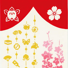 Cargar imagen en el visor de la galería, Tenugui dyed tenugui kenema standing doll decoration red approx. 35 x 90 cm

