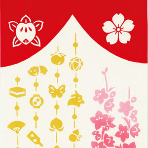 Tenugui dyed tenugui kenema standing doll decoration red approx. 35 x 90 cm