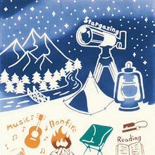 Laden Sie das Bild in den Galerie-Viewer, Tenugui Chudyed Tenugui kenema How to Spend Camping Beige Approx. 35 x 90cm
