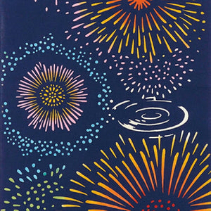 Tenugui Chudyed Tenugui Kenema Water Fireworks Navy Approx. 35 x 90cm