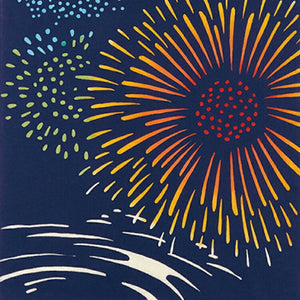 Tenugui Chudyed Tenugui Kenema Water Fireworks Navy Approx. 35 x 90cm