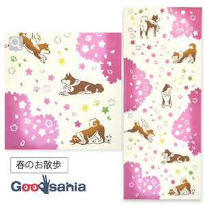 Tenugui Kenema Chudyed Tenugui Spring Walk Approx. 35cm x 90cm