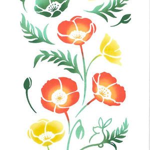 Tenugui Kenema Dyed Tenugui Love and Poppy White Approx. 35 x 90cm