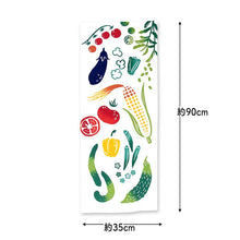 Cargar imagen en el visor de la galería, Tenugui kenema Chudyed Tenugui Freshly Harvested Summer Vegetables White Approx. 35 x 90cm
