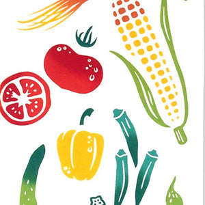 Tenugui kenema Chudyed Tenugui Freshly Harvested Summer Vegetables White Approx. 35 x 90cm