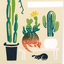Muat gambar ke penampil Galeri, Kenema Tenugui Tenugui Cactus Hide and Seek Beige Approx. 35 x 90cm

