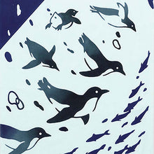 Cargar imagen en el visor de la galería, Tenugui Kenema Dyed Tenugui Sea Penguin Blue Approx. 35 x 90cm
