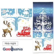 Cargar imagen en el visor de la galería, Tenugui kenema Chudyed Tenugui Holy Night Blue Approx. 35 x 90cm
