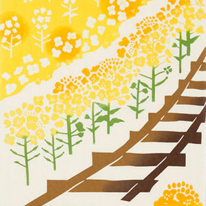 Tenugui Kenema Dyed Tenugui Rapeseed Journey Yellow Approx. 35 x 90cm