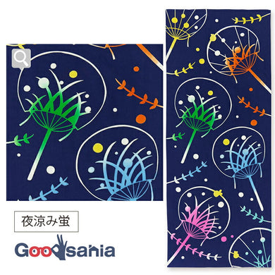 Tenugui kenema Chudyed Tenugui Night Cool Fireflies Navy Approx. 35 x 90cm