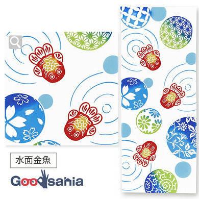 Tenugui kenema dyed tenugui water surface goldfish white approx. 35 x 90 cm