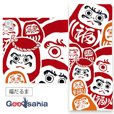 Tenugui Kenema Dyed Tenugui Lucky Daruma Red Approx. 35 x 90cm