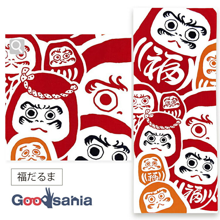 Tenugui Kenema Dyed Tenugui Lucky Daruma Red Approx. 35 x 90cm