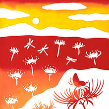 Load image into Gallery viewer, Tenugui kenema dyed tenugui evening glow red spider lily approx. 35 x 90 cm
